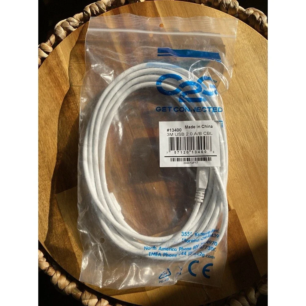 USB 2.0 Cable 3m Type A/B Cable Printer Scanner Cricut Connection Cord Wire